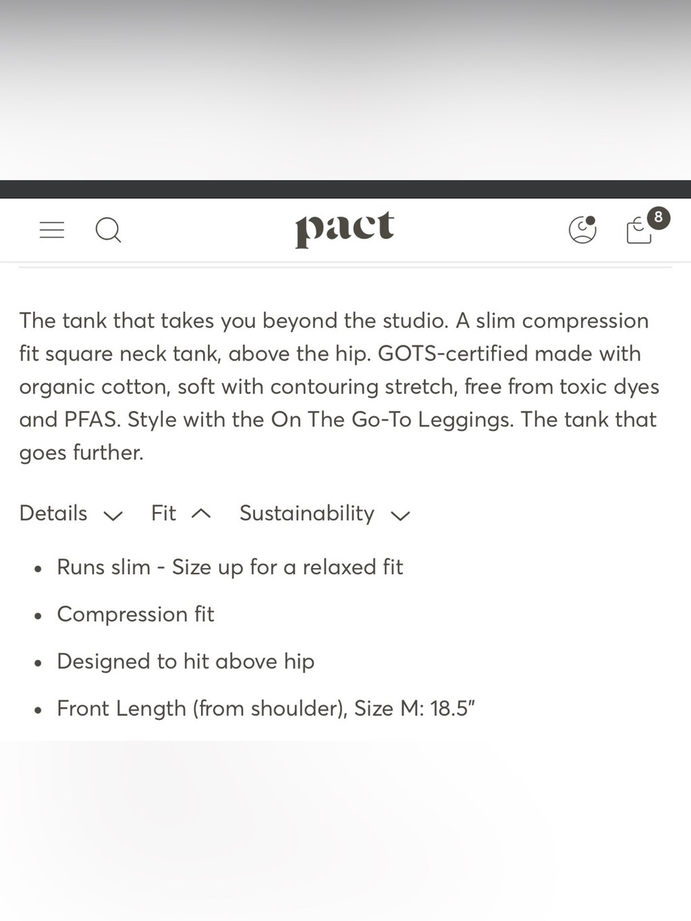 NWOT-PACT ORGANIC - WOMEN’S ON THE GO-TO SQUARE NECK TANK - XXL - Picture 3 of 9